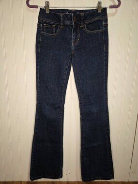 American Eagle Low Rise Original Boot Super Stretch Dark Wash Jeans 2012 Size 2